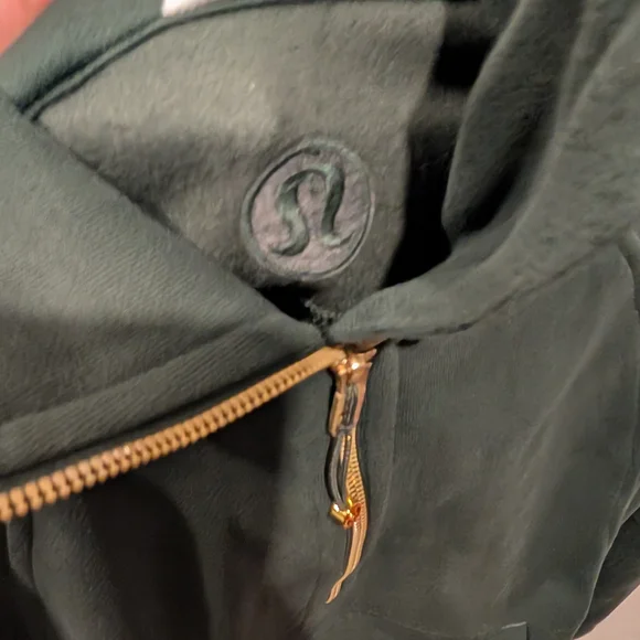 Lululemon Scuba Oversized Funnel Neck Half Zip Rainforest Green Gold Size M/L - Picture 7 of 10
